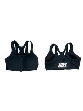 Nike Dri-FIT Shape Zip Front Sports Bra Black Small CN3718-010